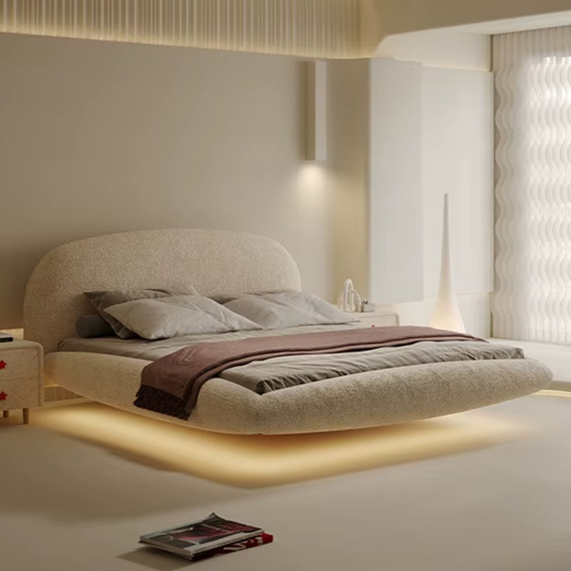 lighting upholstered bed