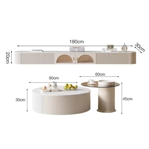 Light Luxury Suspended TV Cabinets Nordic Living Room Furniture Modern Home Small Apartment TV Stands Coffee Table Combination