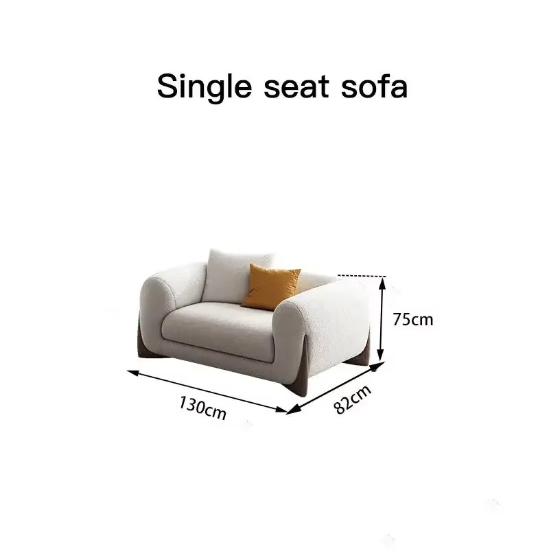 Italian Style White Couch Home Furniture Minimalist Living Room Furniture Modern Latex Solid Wood Lamb Velvet Sofa