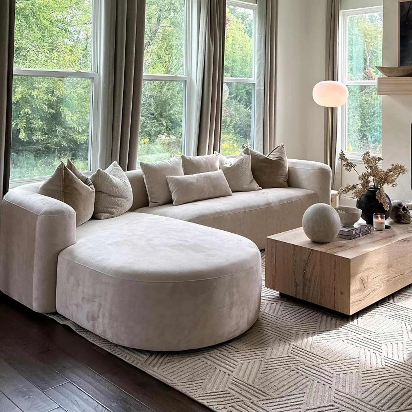 Modern L Shaped Velvet Sofa with Chaise Minimalist Style Comfy Sectional Sofas for Living Room Apartment