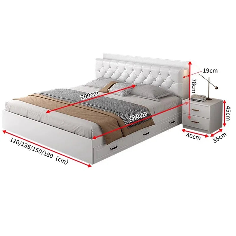 Modern Luxury Lounge Bed Frame With Storage