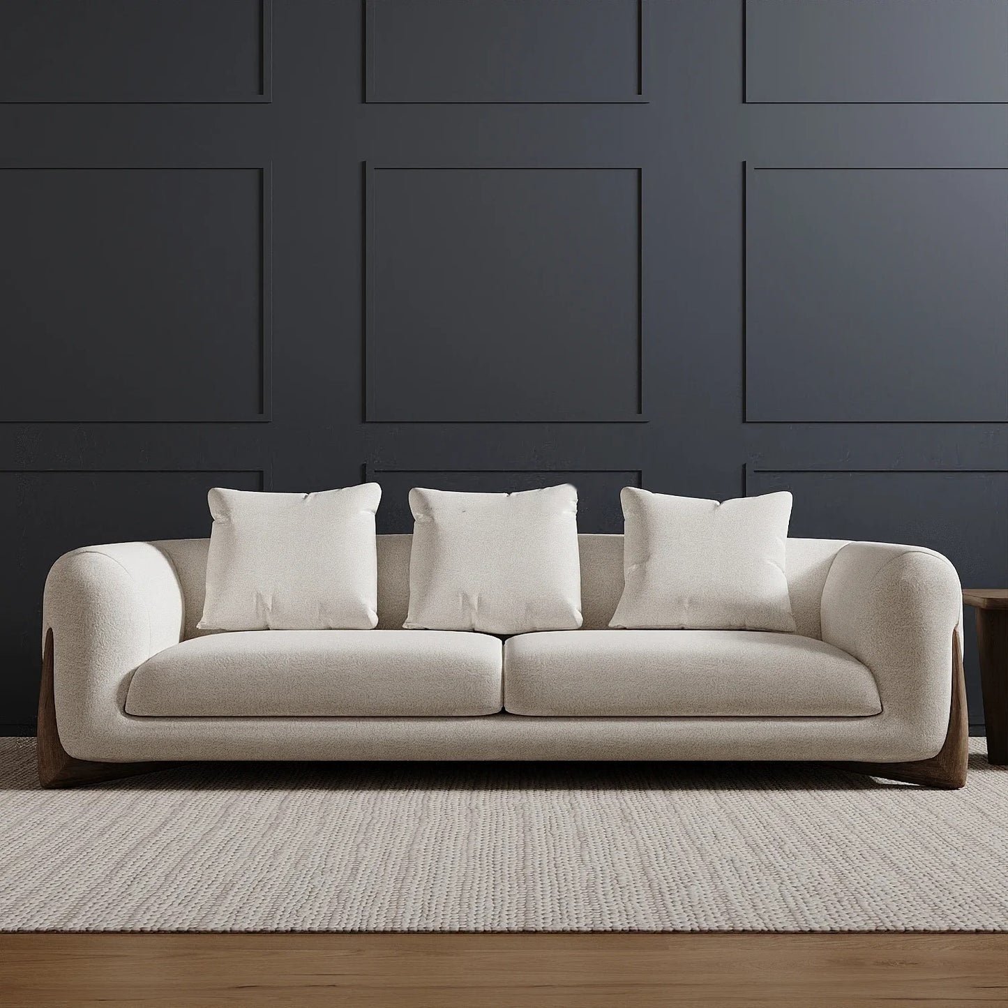 Luxury Modern Couch With Solid Wood Leg