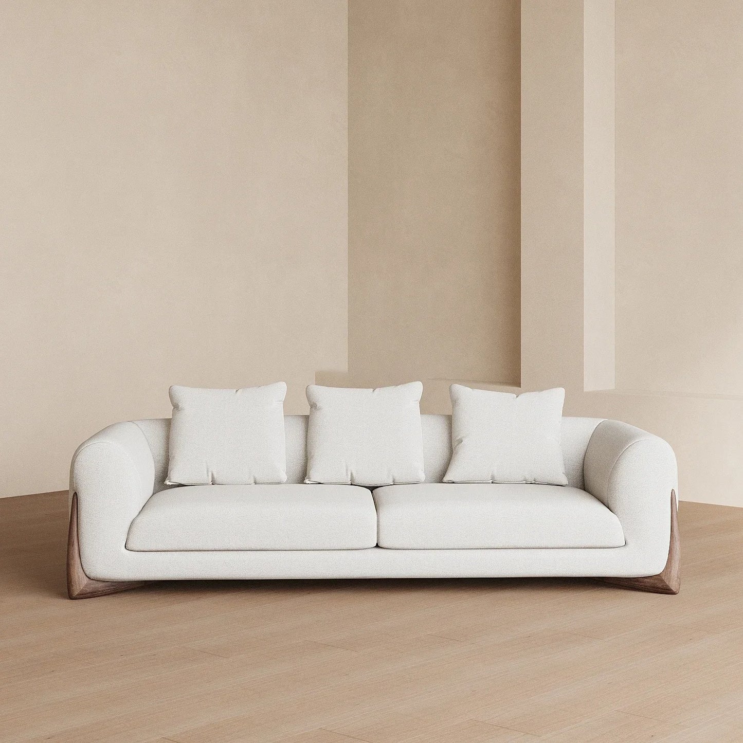 Luxury Modern Couch With Solid Wood Leg