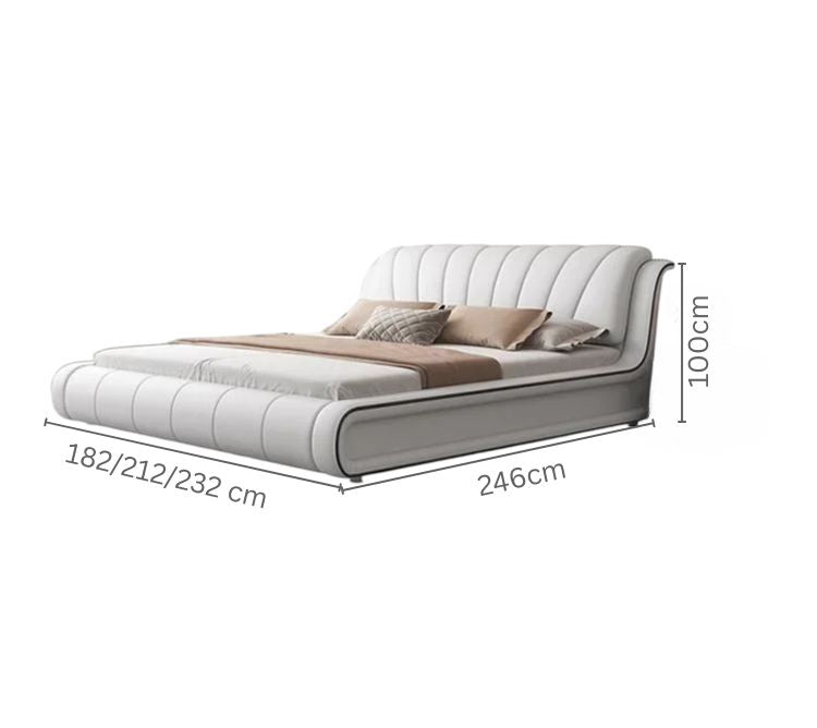 Modern Upholstered Leather Bed.