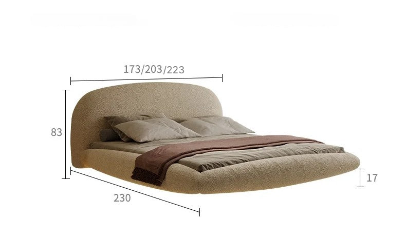 Modern Floating Lighting Upholstered Bed.