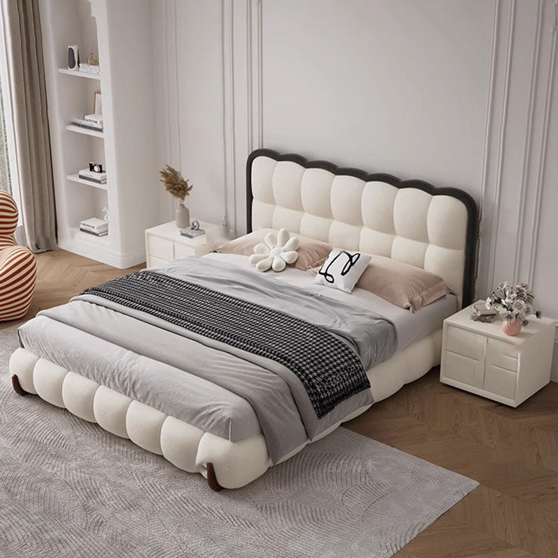 Minimalist Bed Frame with Organizer Fully Upholstered