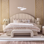 Modern Boucle Bed Bench.