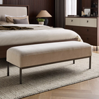 Sleek Industrial Tufted Bench.