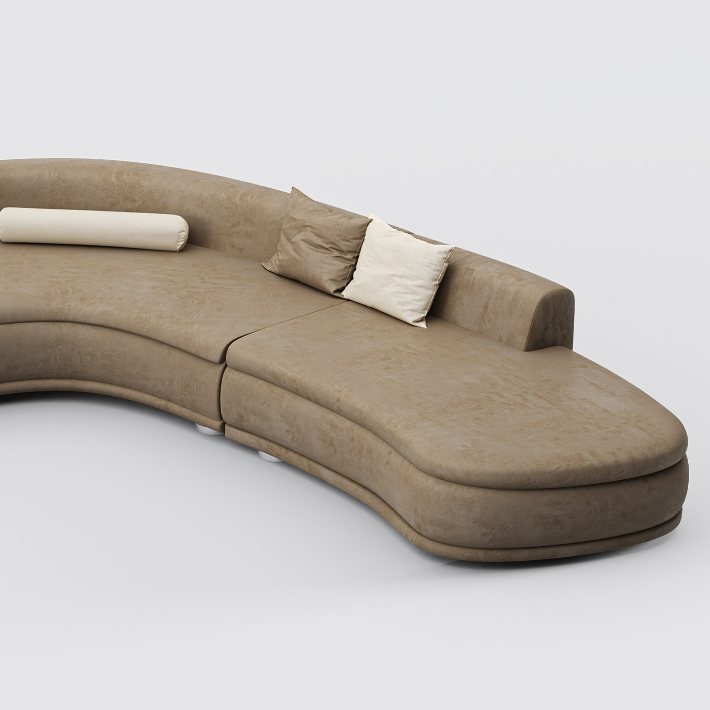 Modular Right Corner Sofa, Upholstered In Fabric