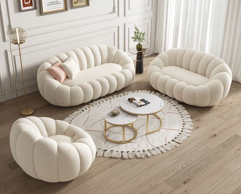 Premium Pumpkin Style 3 Seater Sofa Set