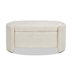 Rounded Boucle Storage Bed Bench.