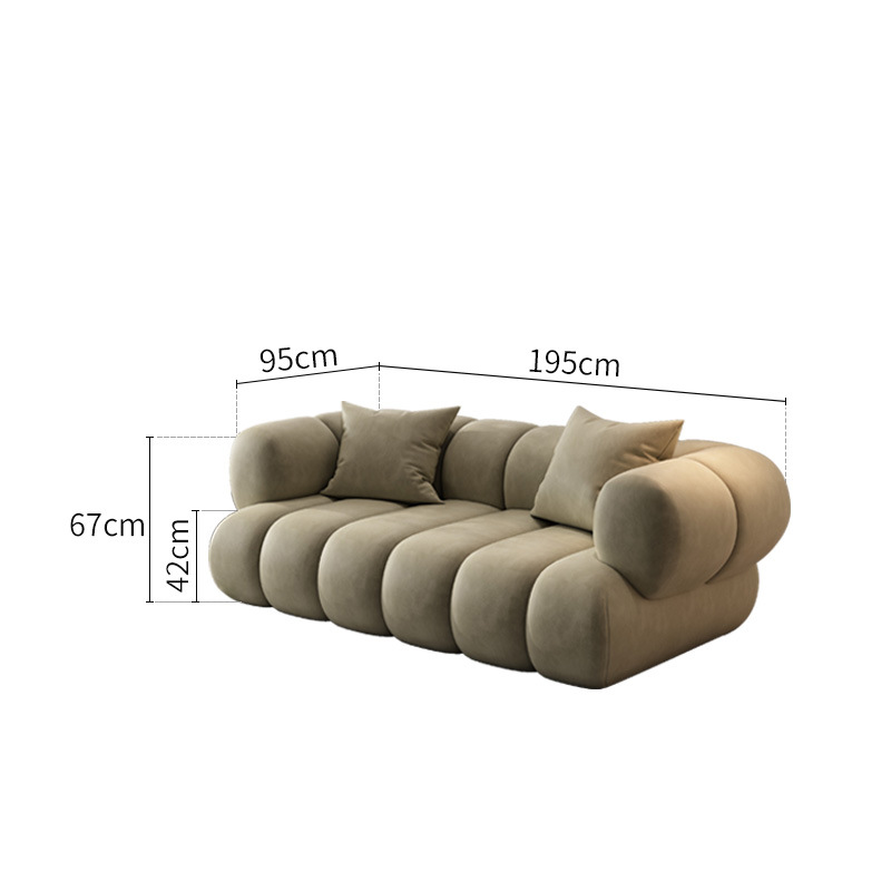 Italian velvet soft green sofa 3-seat apartment hotel living room modular combination sofa set