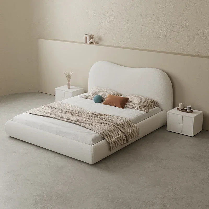 High End Nordic Double Bed Modern White