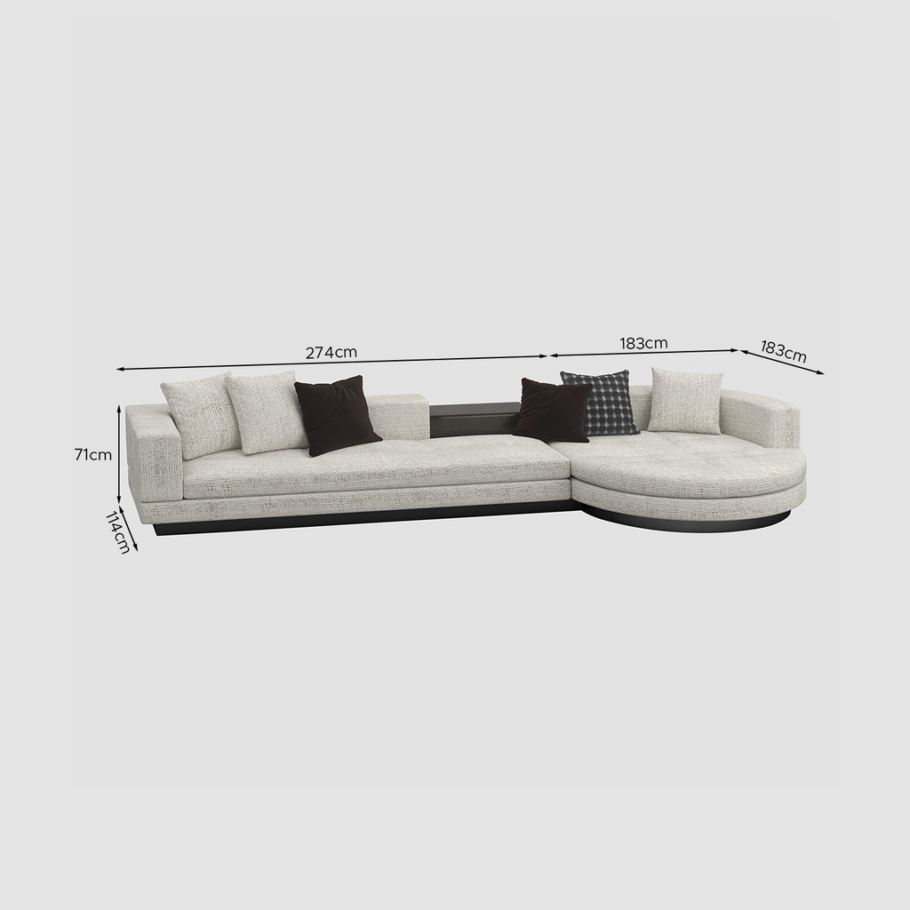 Philips Modern Corner Sofa Set Fully Upholstered In Polyester Fabric