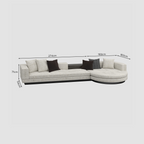Philips Modern Corner Sofa Set Fully Upholstered In Polyester Fabric