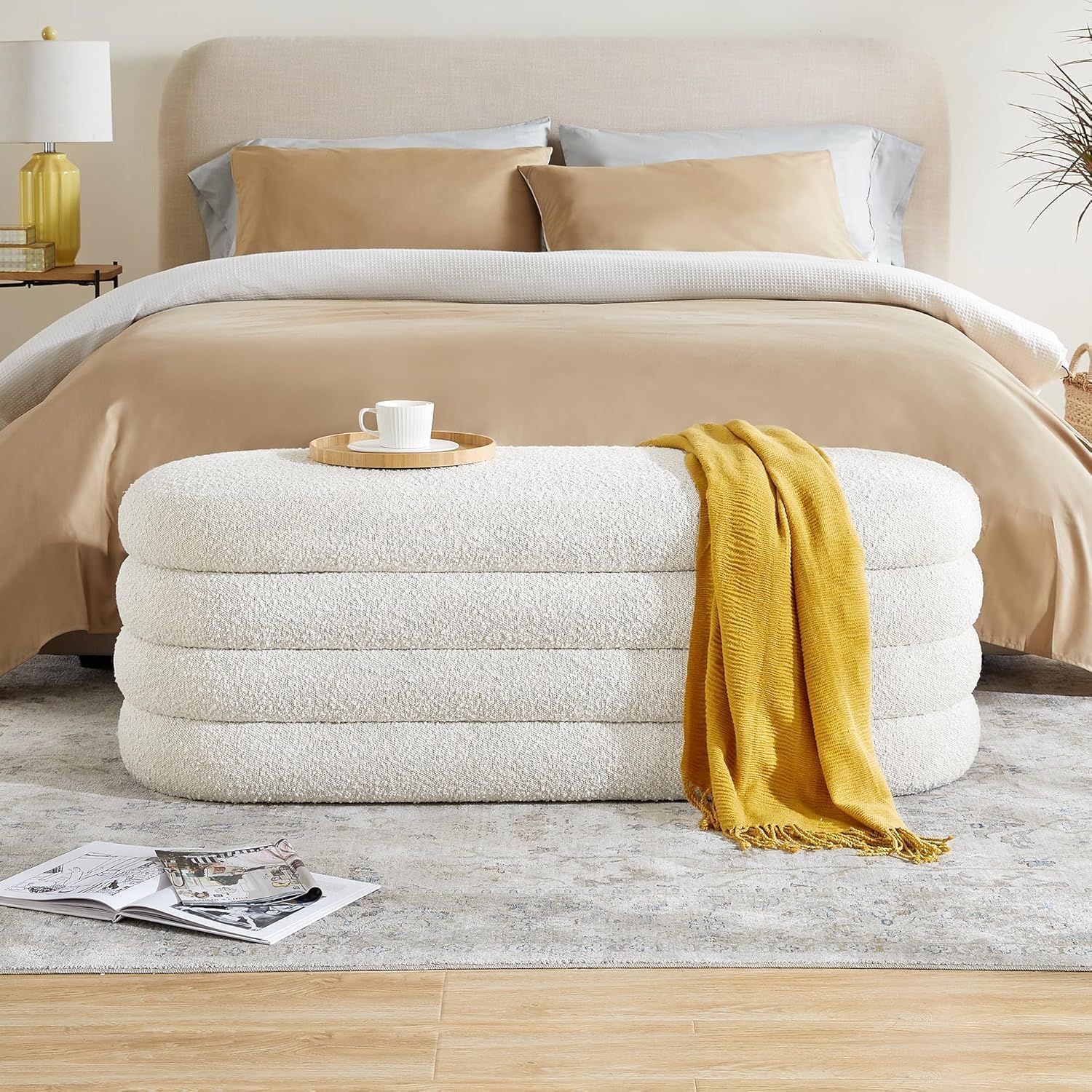 Boucle Storage Bed Bench.