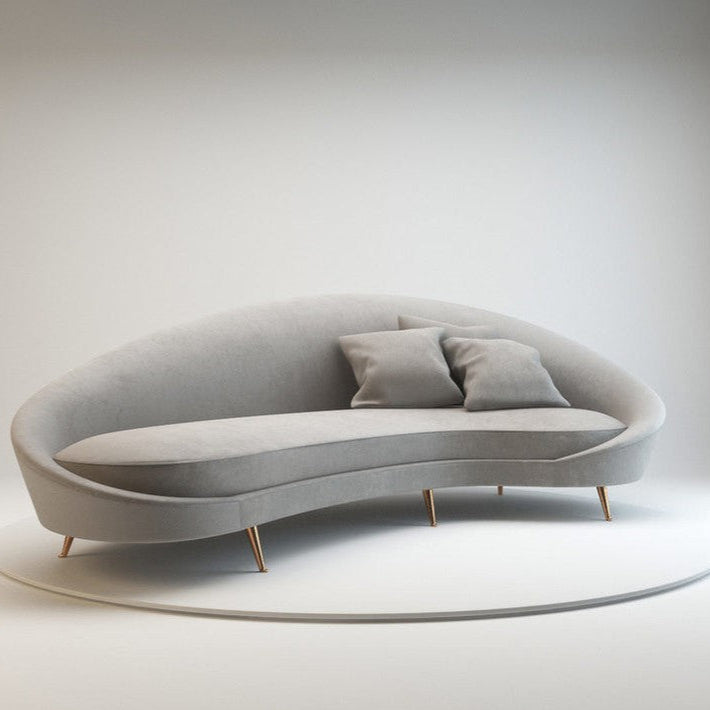 Philips Modern Luxury Style Sofa With Gold Metal Legs Made With Soft Velvet Material