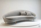 Philips Modern Luxury Style Sofa With Gold Metal Legs Made With Soft Velvet Material