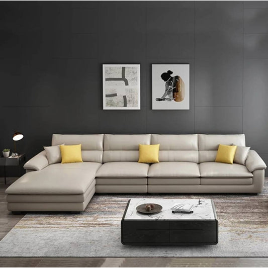 Nordic Living Room Sofa Italian Synthetic Leather Couch L-shaped Sectional Sofa Sets