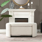 Rounded Boucle Storage Bed Bench.