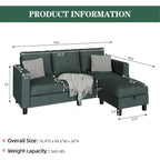 Sectional Sofas Couches for Living Room, L Shaped Couch with Storage Sofa Set, Small Couches for Small Spaces with Moveable