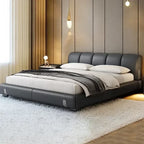 Elegant Modern Upholstered Bed in Leather.