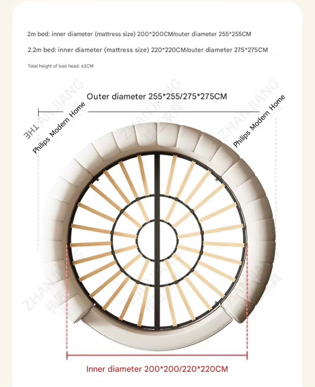 Premium Luxurious Round Bed.