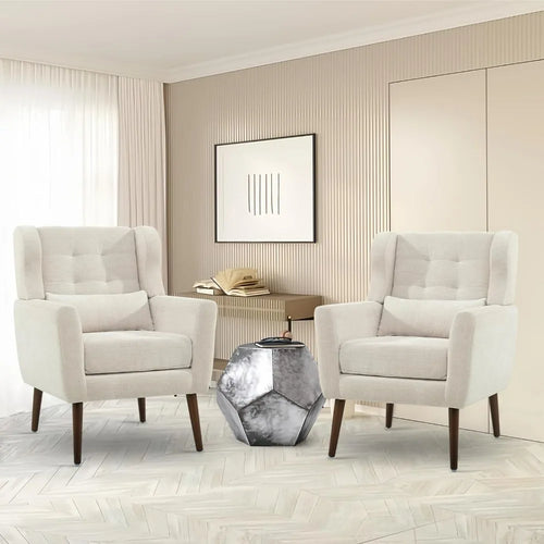 Accent Chairs Set of 2 for Living Room Soft Padded Made With Fabric Material