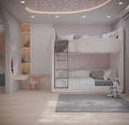 Twin Upholstered Boucle Bunk Bed.