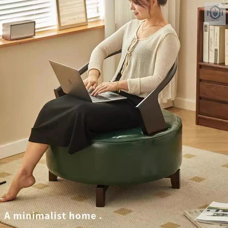 Modern Circular Chair Made With Solid Wood For Living Room