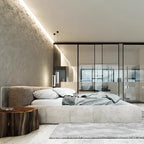 Astrid Velvet Fabric Low Headboard Bed.
