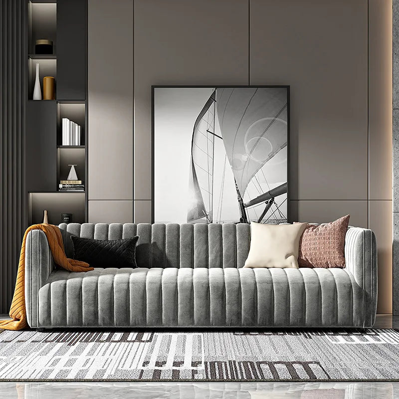 Soft Comfort Gray Customized Sofa Floor Lounge