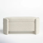 Rounded Boucle Storage Bed Side Bench