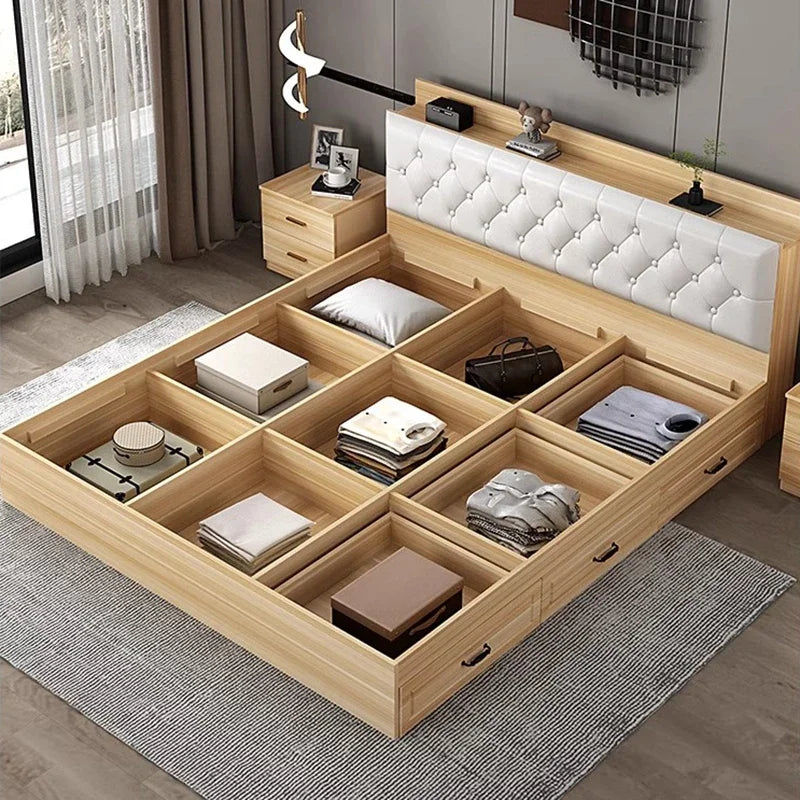 Modern Luxury Lounge Bed Frame With Storage