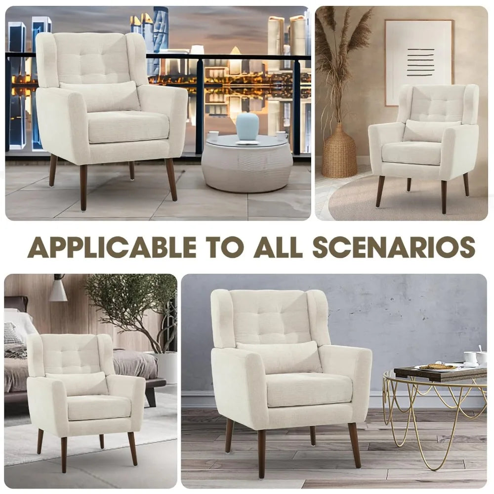 Accent Chairs Set of 2 for Living Room Soft Padded Made With Fabric Material
