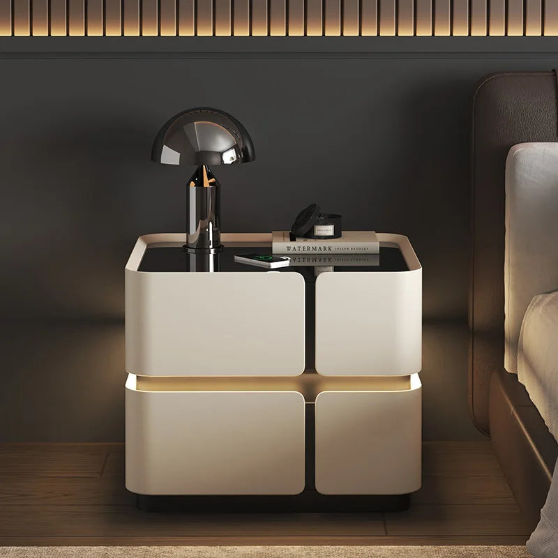 Trendy Modern  Bed Side Table With Storage
