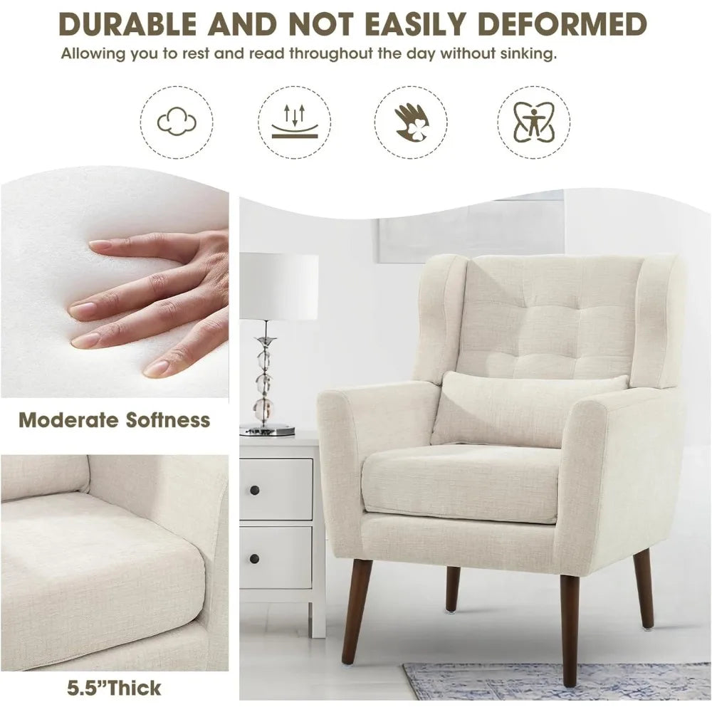 Accent Chairs Set of 2 for Living Room Soft Padded Made With Fabric Material