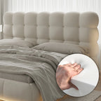 Modern Curved Puffy Lighted Bed.