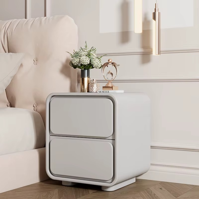 Modern Style Bedroom Nightstand Solid Color