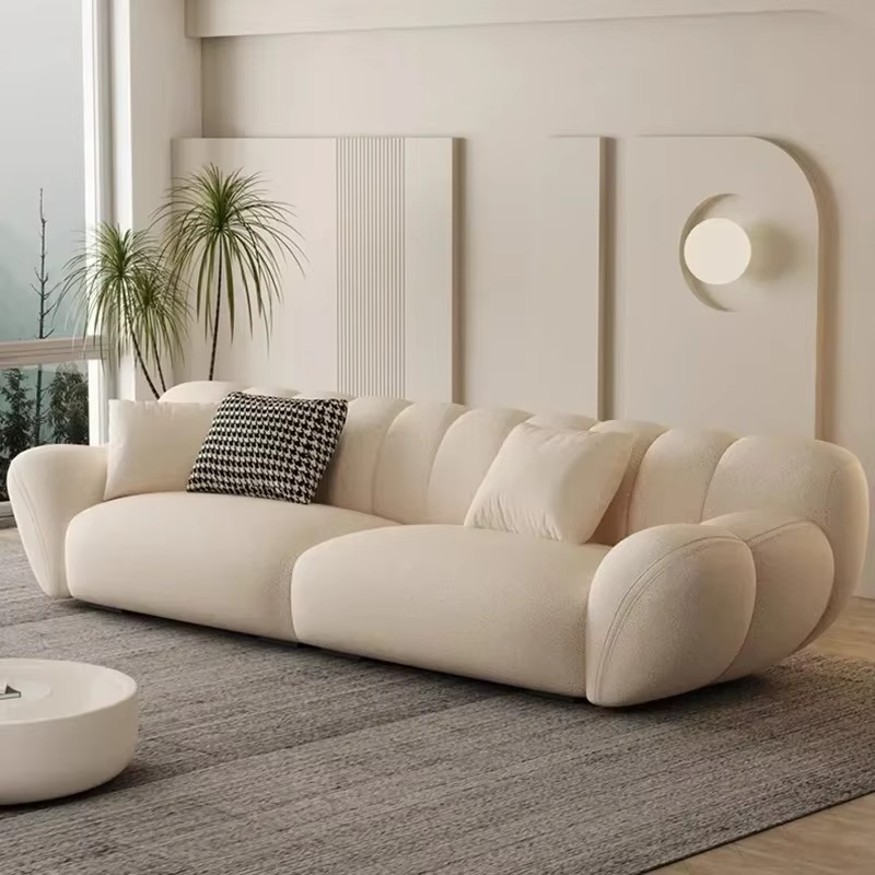 Comfortable Relaxing White Sofa Set, Modern Living Room, Lazy Sofa, Nordic Designer,