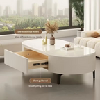 Modern Simple Coffee Table Living Room Floor Cheap Oval Organizer