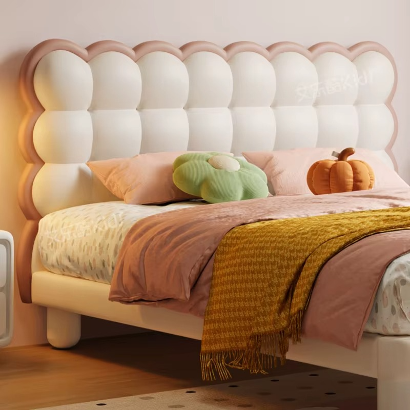 Modern Children's Bed Girls Princess Pink Queen Bed