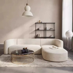 Modern L Shaped Velvet Sofa with Chaise Minimalist Style Comfy Sectional Sofas for Living Room Apartment