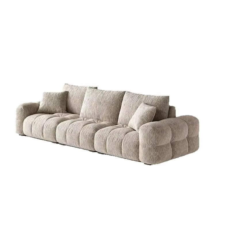 Puff Fabric Sofa Cream Style Small Apartment Light Luxury