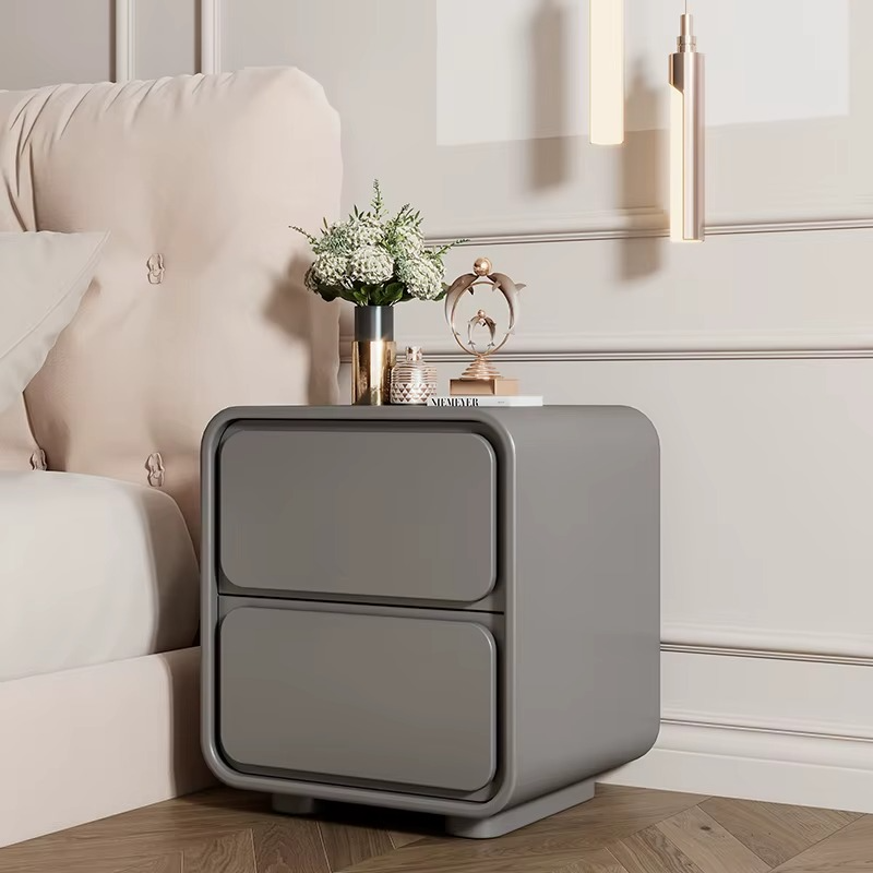 Modern Style Bedroom Nightstand Solid Color