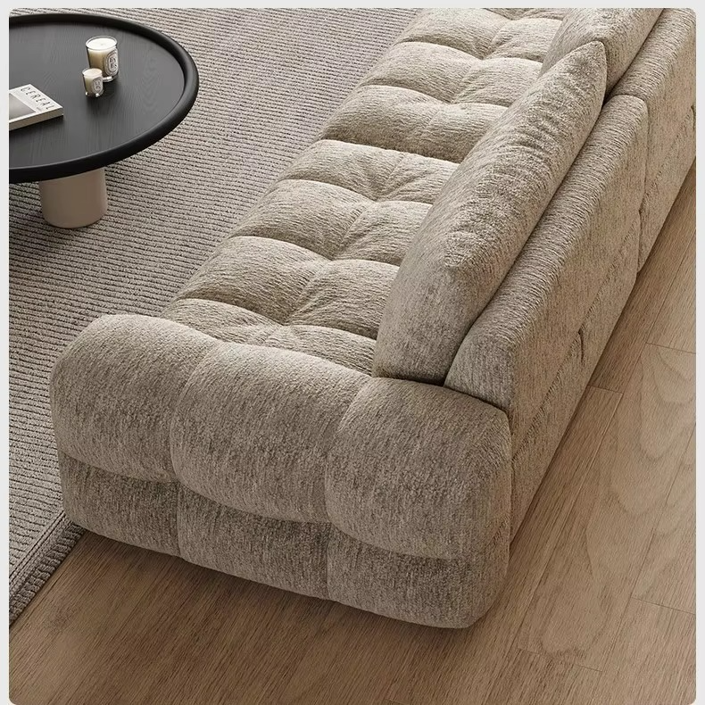 Puff Fabric Sofa Cream Style Small Apartment Light Luxury