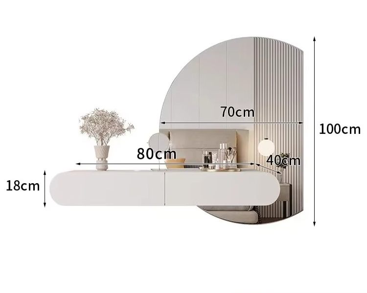 Floating Vanity Makeup Table Set.