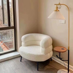 Modern Accent Chair, Lazy Sofa Accent Chair, Curved Design backrest for Living Room Bedroom