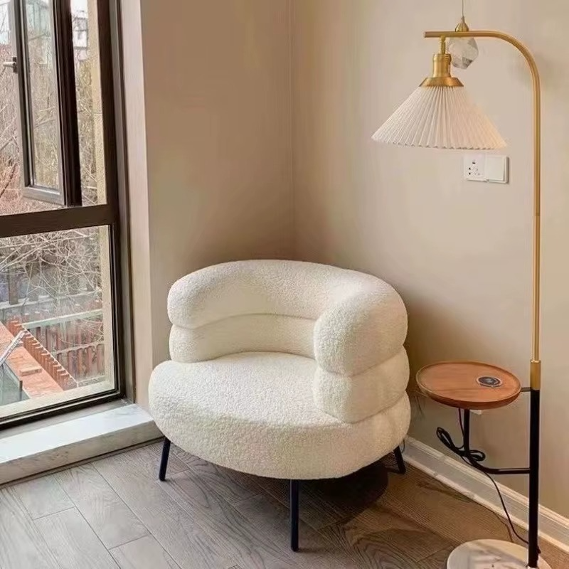 Modern Accent Chair, Lazy Sofa Accent Chair, Curved Design backrest for Living Room Bedroom