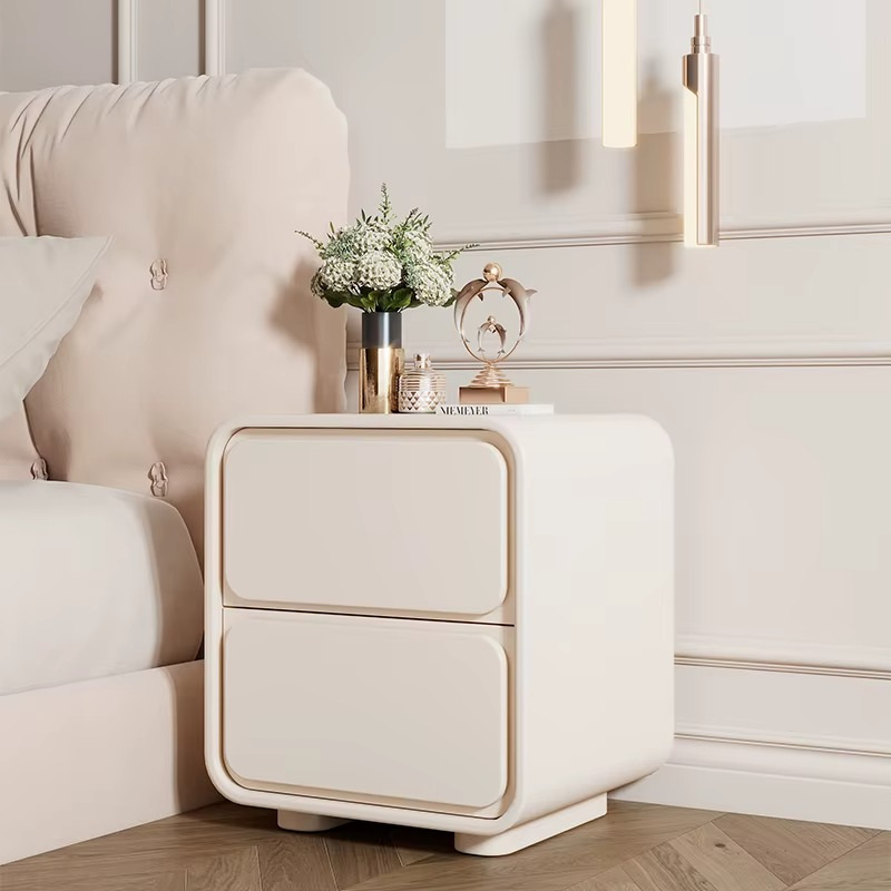 Modern Style Bedroom Nightstand Solid Color